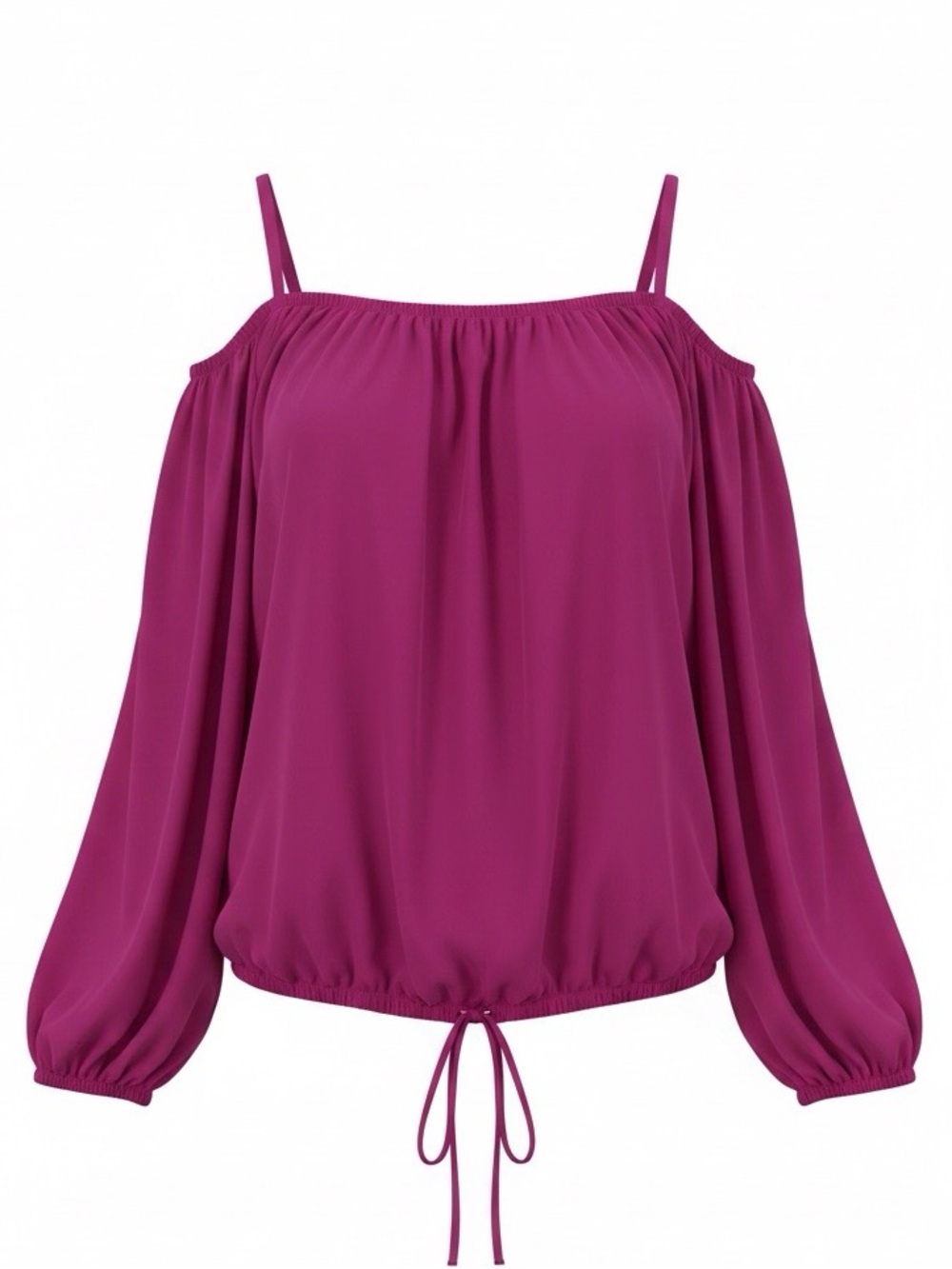 Women’s Off Shoulder Spaghetti Strap Top in Fuchsia